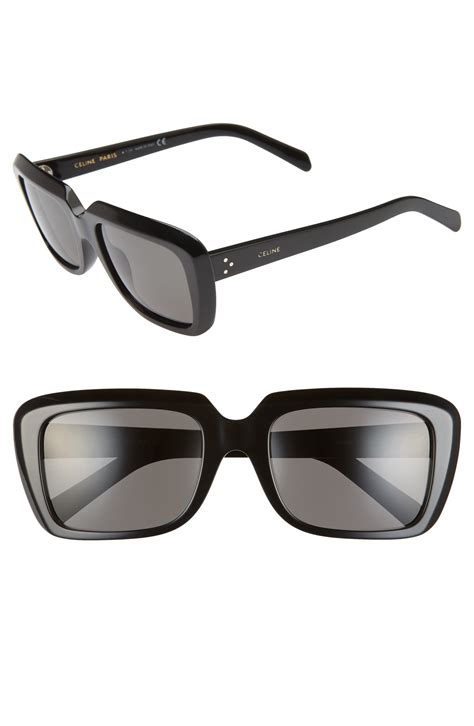 celine unisex square sunglasses 57mm|Celine 55mm oversized square sunglasses.